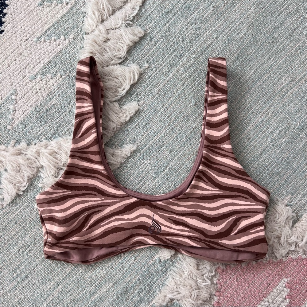 Ryderwear Mocha Zebra Unstoppable Lounge Bra - Picture 3 of 5
